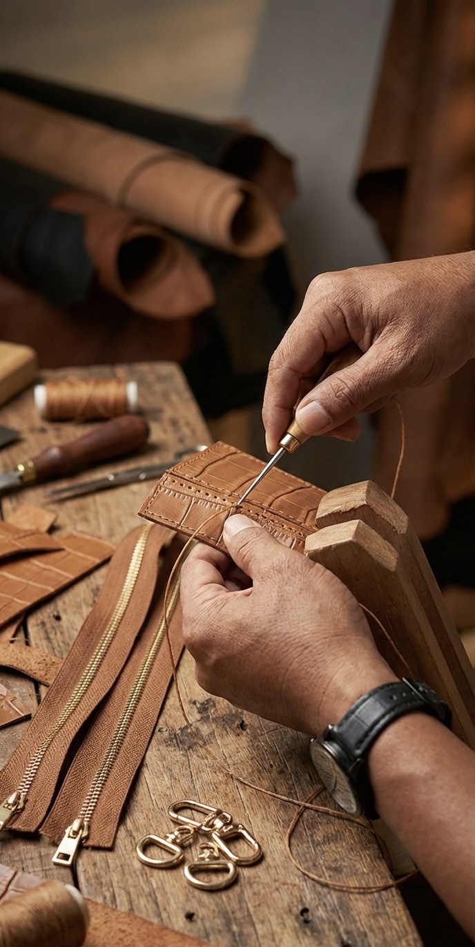 Artisan stitching leather